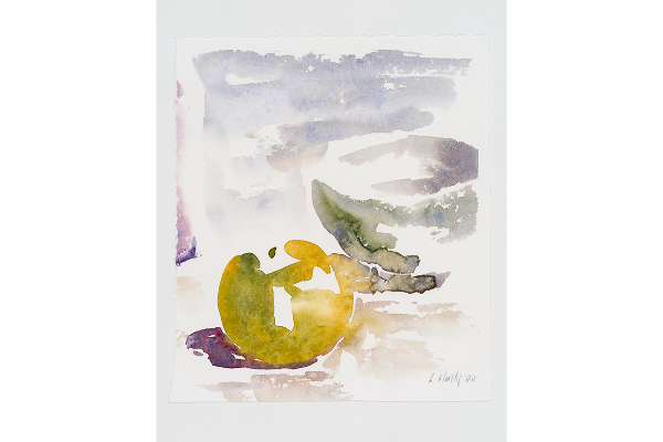 Grey Orange, aquarelle sur papier Ripple, 6.5x7.5p.